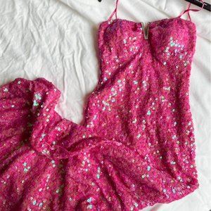 Pink sequin dress